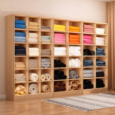 GYF布料展架色卡收服纳柜多格子衣柜示放衣裤储物摆子放架方格置