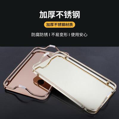 北欧风不钢AVN托盘镜工面艺盘简约长方形金餐盘首饰收属纳盘摆件