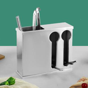 不锈钢勺架带盖筷汤架收纳筒食堂密匙子胺勺架方形子勺筷收FD-131