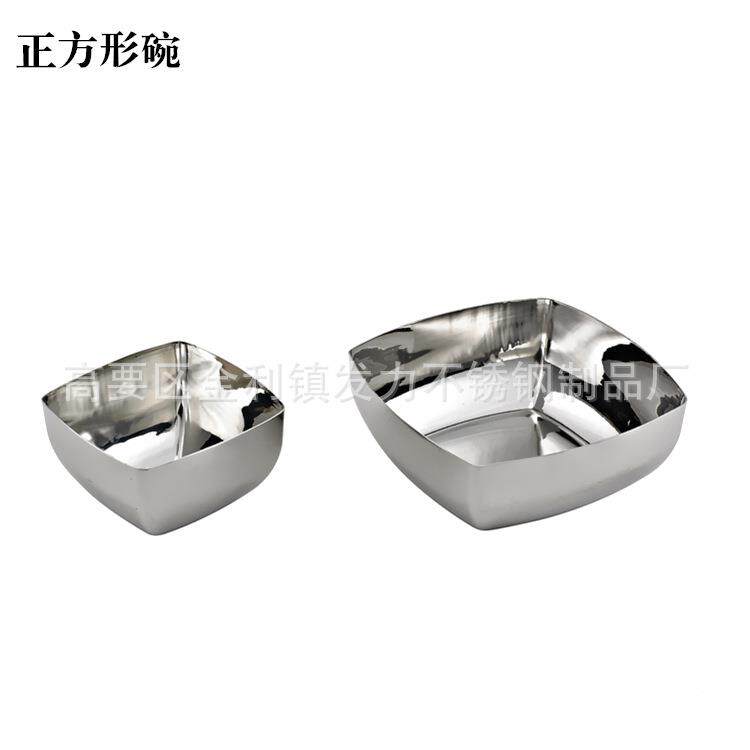 高档不锈钢果盘方碗酒店酒KT吧V自助餐餐厅摆FLC160方台盘沙拉碗