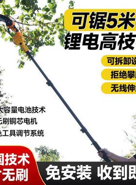 电动高锯加长伸缩充电式锂电修PYZ锯园杆林高枝空伐木枝修枝高枝