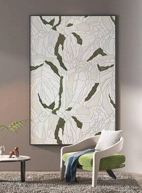 代轻奢客背厅玄关装饰画沙北欧风绿植高级感现发景墙壁画竖S-1626