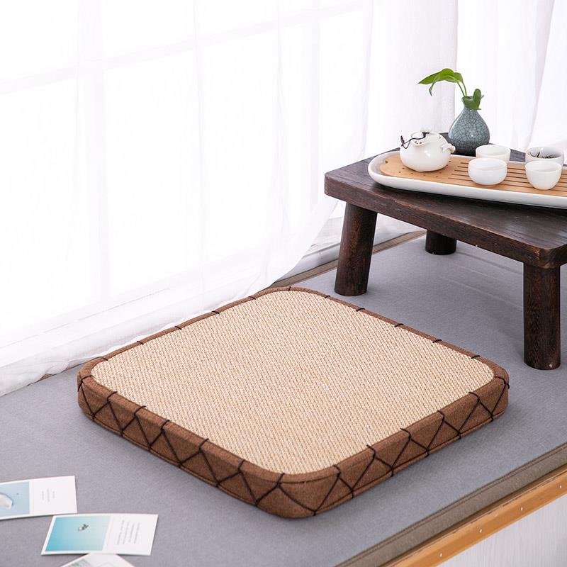 团蒲打坐垫日式家用子竹编禅修榻榻米坐冥想跪垫拜NJW佛圆形加厚