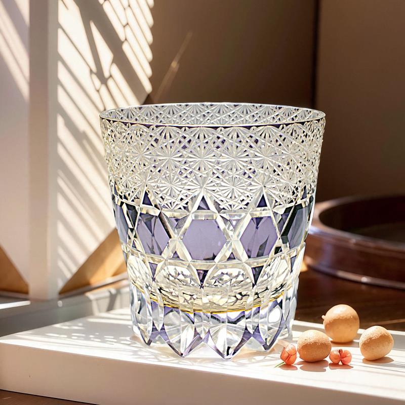 式江户子升日级版水晶玻酒杯威士JJ-TB-16忌杯洋酒杯手工雕刻轻切