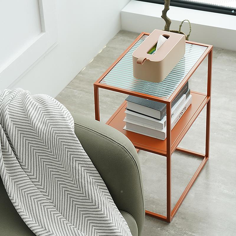 北欧风格钢化玻桌璃边几简小约铁艺沙发角几阳台TF2003BJ茶ins床