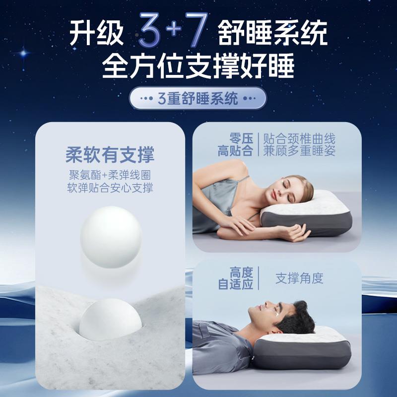 老爸NQX评测AE浮C胶囊弹簧枕头枕J芯护颈枕力深睡枕