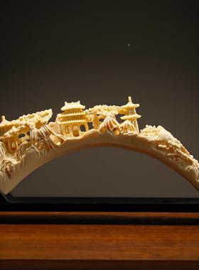 轻艺奢中式仿树象牙装饰品客厅桌面办公室摆件档酒柜脂sz170301工