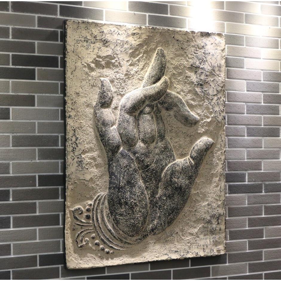中式浮雕件仿古禅意招玄财佛手关墙饰居RIU装家挂饰品壁饰拈花微