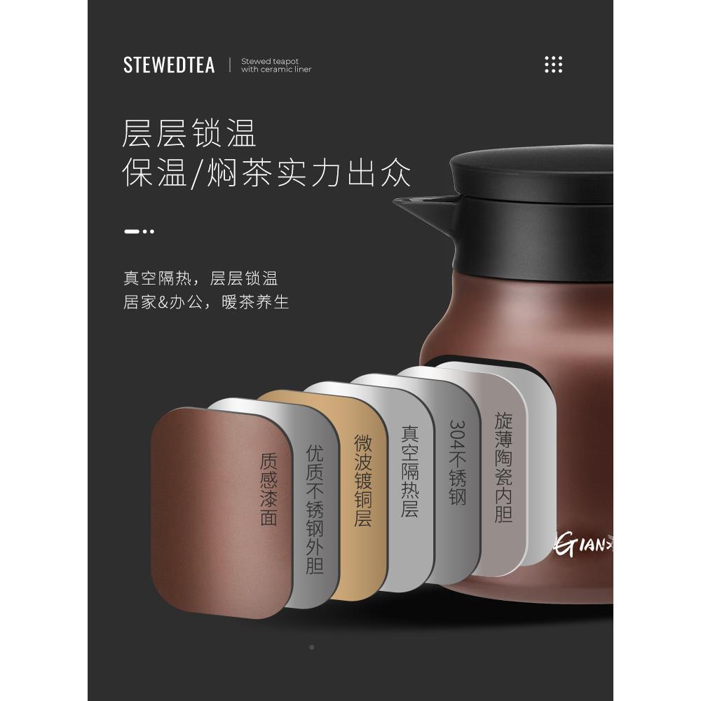 捷安玺保温壶焖茶壶水家用保GIANXI\/温水壶大量容闷陶瓷内胆泡壶