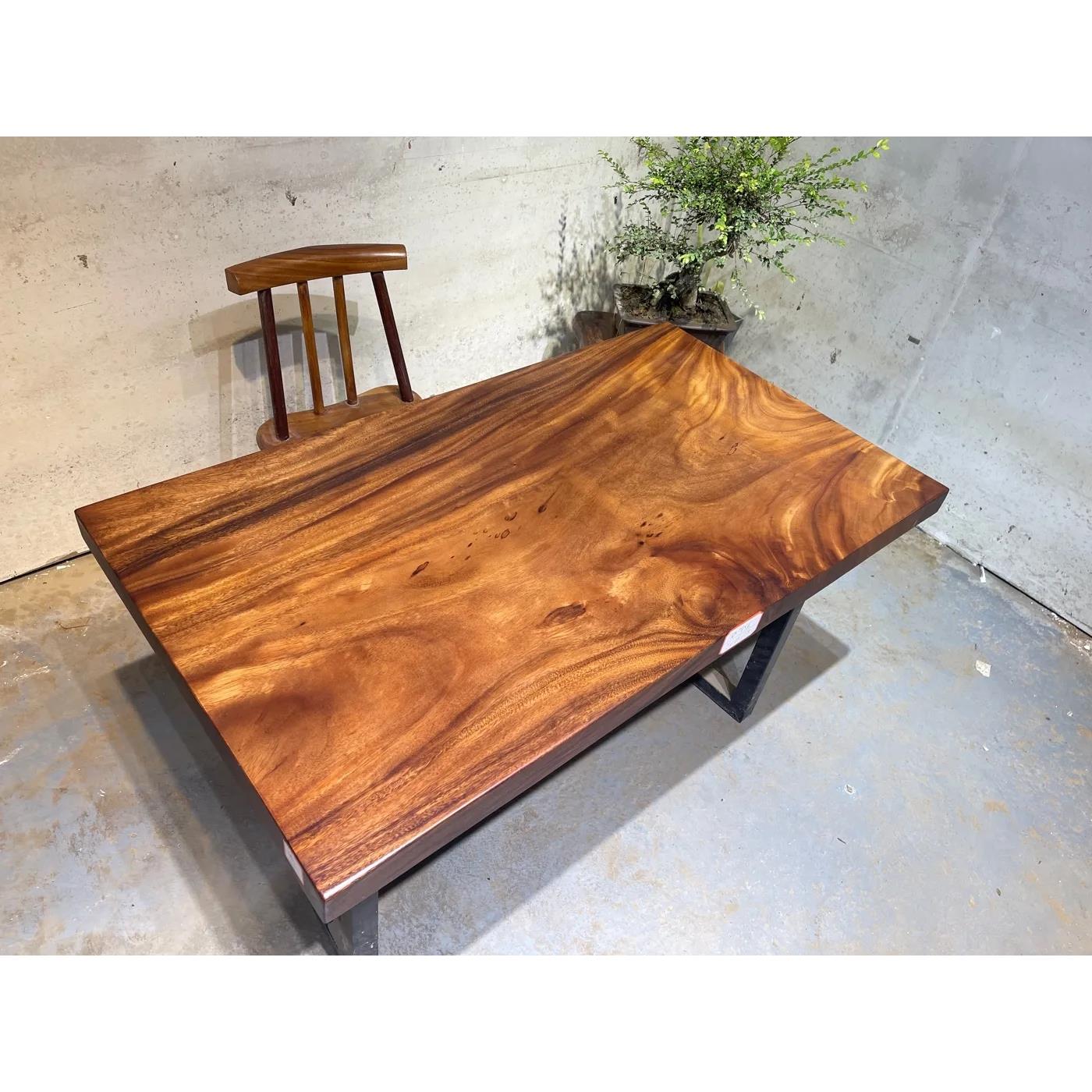 桌全方 138*87*6美胡南桃木实MGK木大板茶茶台原木书桌板椅桌面餐