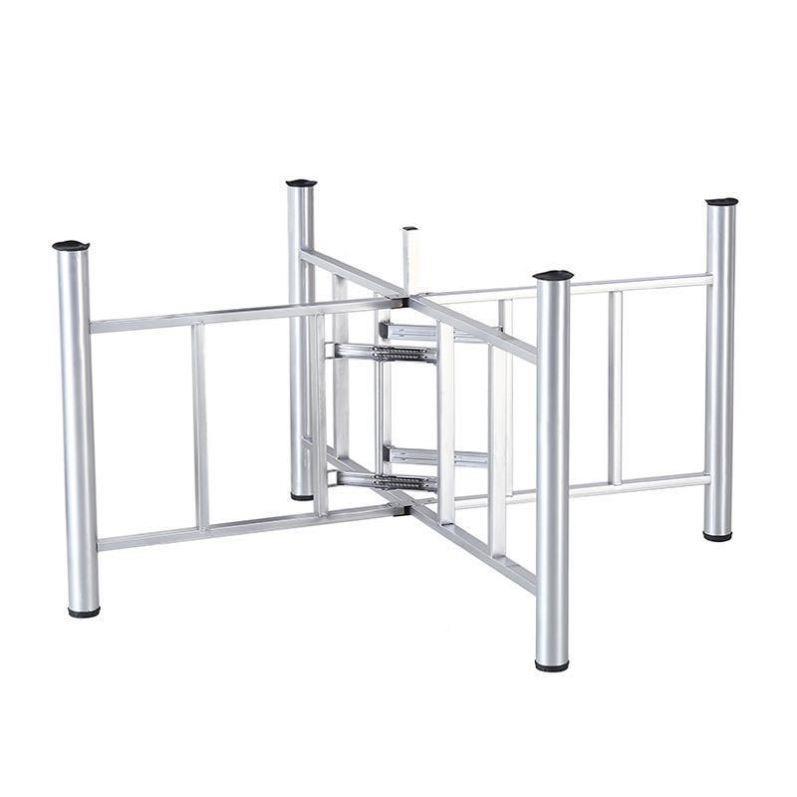 餐桌脚定制大用圆桌架可折叠铁艺泰迪豹桌腿支架实伸缩桌架脚用实