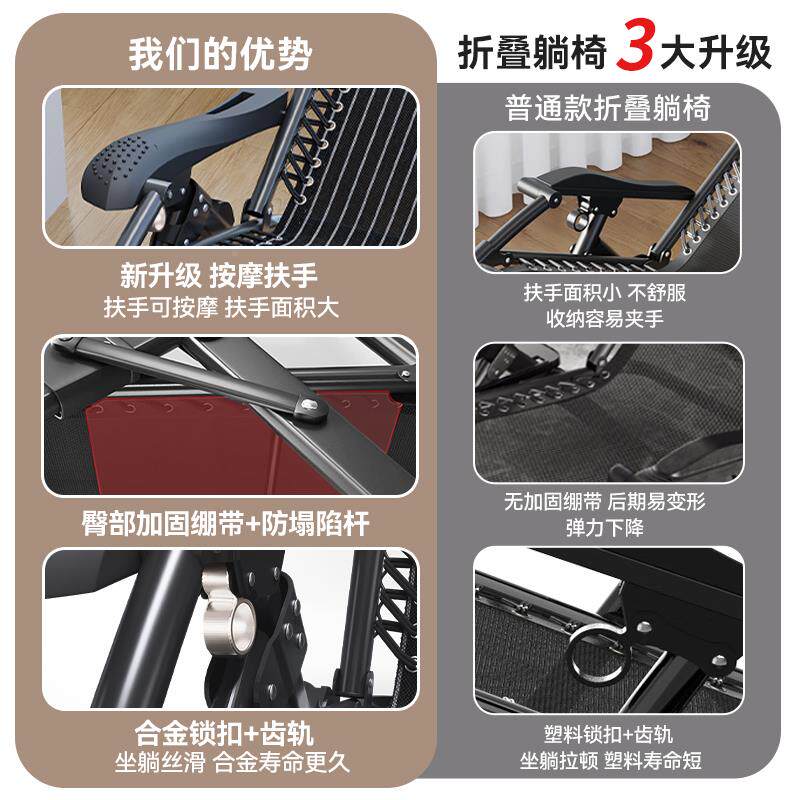 凯弗躺椅折叠午休椅懒人可奥躺靠阳台家用休闲坐睡两优惠组合用新