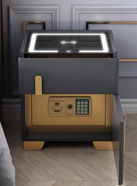 智能床头柜代轻奢简约电现保BGY险箱体一带灯无线充家用卧室床边