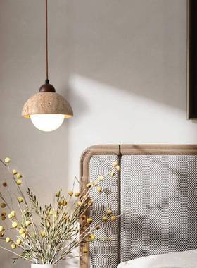2025年18965新款卧饰室床头小吊几灯诧寂风台餐厅岛灯日式洞石边