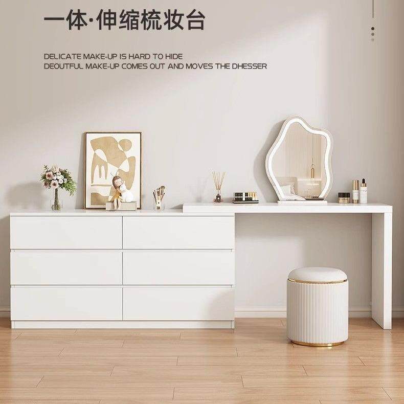 实木妆梳627妆台柜斗柜一体室简约现代书桌化妆台化妆床尾卧柜化
