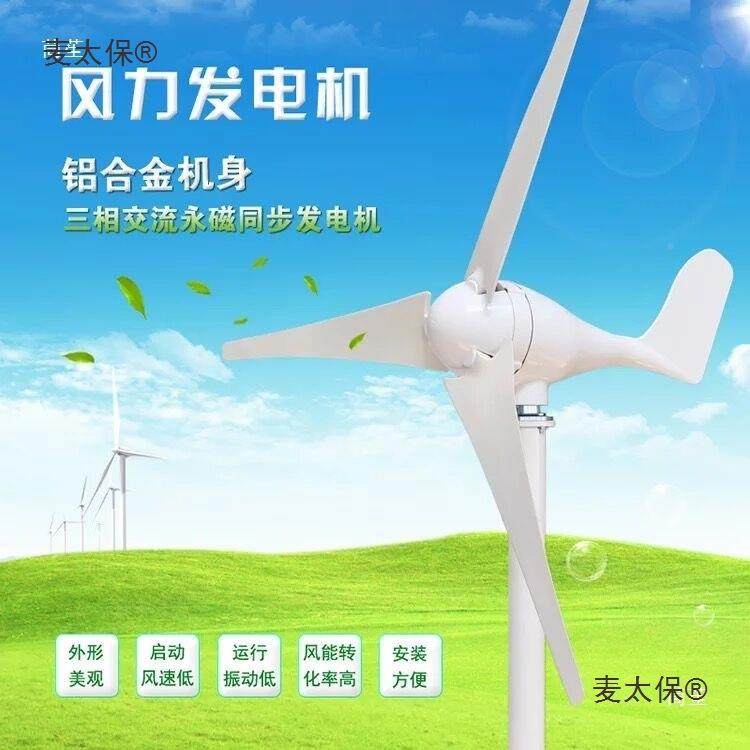 家用小型风力发电机大统麦功率1000W风光补系小形NFW路灯船用2太