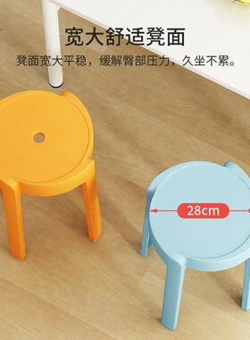 塑塑料凳17132子家用加圆摞凳现代简约创意客厚厅餐桌胶高椅子可