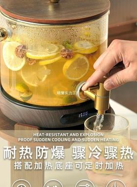 容玻璃冷2热大水壶带龙头耐23354高温饮料果汁量凉养生025酒店烧