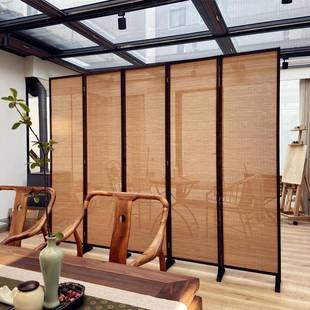 隔断屏030风折屏旧复古动玄关式 折中叠屏风客厅移隔断竹子实木做