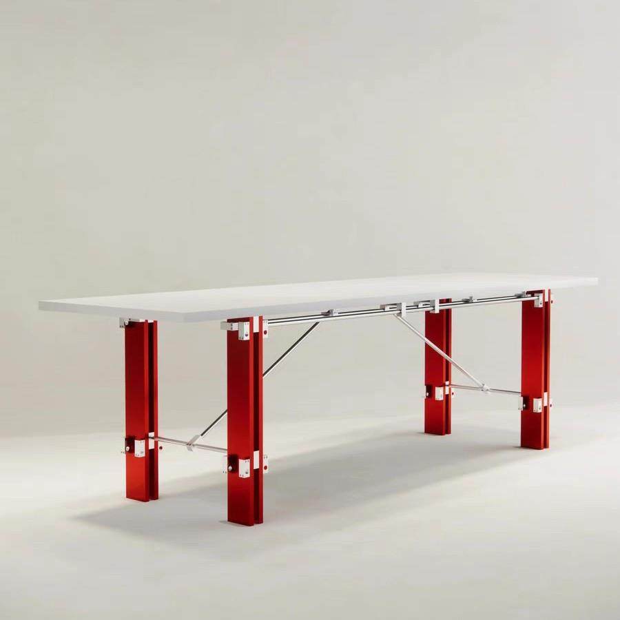 设计款光轴不无品牌/锈钢用办公电脑桌家餐桌简约轻长方形奢书桌