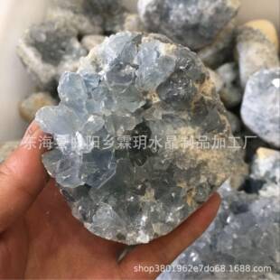 天然水水蓝洞晶石原石天青石晶洞摆CBK件蓝晶蓝晶一手货源