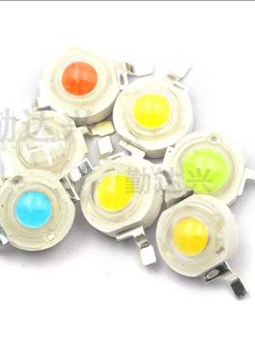 大功率1二/W发光极管LE红IIRD灯珠正白暖白照明黄翠3绿蓝色光正白