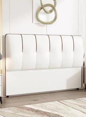 225新款床头板软包约代实木简科现技布靠背皮落地0床ZEB头床挡头