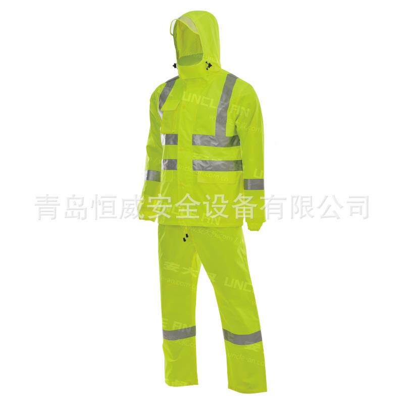 安大叔D76雨3/通C890体反光雨衣警示衣交BGC反光雨衣分连帽雨衣