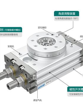 90987度/180度旋转气缸摆5动转角HRQ/MASQB-3A/7/10A/20/30A/0A/7
