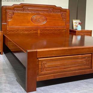 加粗加厚金花梨木全实木榫卯床双人主卧婚大床中式仿古菠萝格木床