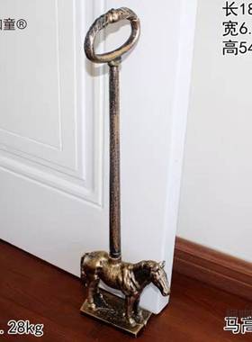 铸铁室外门挡双向阻门器门顶防撞加高门塞门档创意可爱防风麦太保