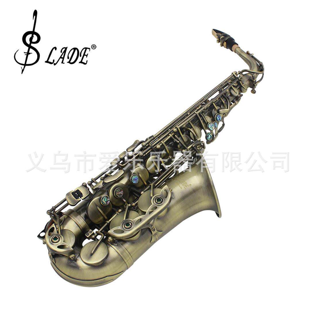 SLAD调E中音萨克斯降E铜管体DWK雕花鲍鱼壳古按键青仿管乐萨克青