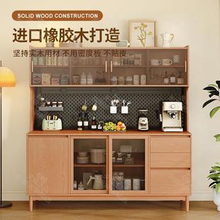 实木餐边物985柜客厅柜子靠一体储柜置物柜2502年新墙款 推拉门茶