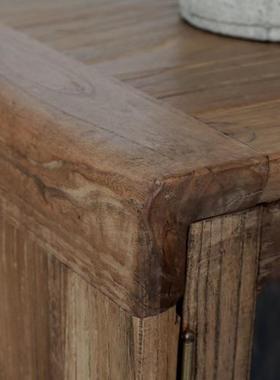 实木高矮窄小角日柜榆式电视柜侧IUD边组合木置物酒架展示立柜柜