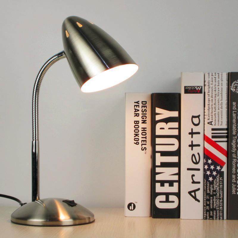 金炽属白灯学护眼D台灯LE简约台灯暖光黄光床UPD头小台灯插生电式