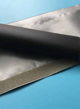 WPC魔术贴DAU结束带灰线色+黑色阻燃尘粘式套管保缆护带黑灰双面