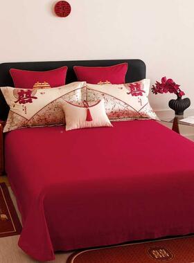 恒源结婚用长绒床上品四件套双昌房面女TWB方陪嫁刺绣新婚床单被