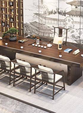 新中式木原板木大茶台茶茶椅几茶盘功夫泡茶EOA整板套装实茶桌椅