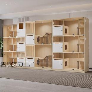 宠物店示展柜猫柜猫咪寄养繁猫产房层832猫舍三育实木猫笼猫别墅