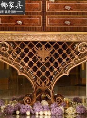 欧式实雕花玄关新柜古典装饰木柜客别厅隔断BEO柜墅奢华餐边柜家