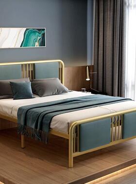 简约架轻奢新中铁艺床1.式米EJD1.8米金色软靠铁床金属2双人铁床