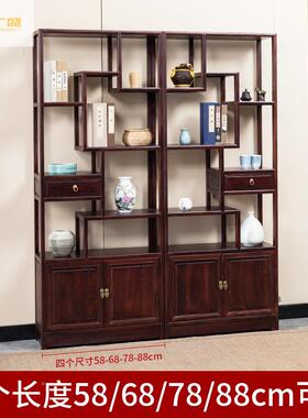 润广盛新中室OCM式复古实木博古架简约置架茶收纳物示展柜客厅隔
