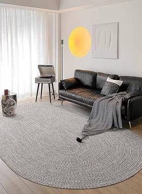 手工无胶编织毯ZBT地厅茶几沙客发垫现代轻椭圆形家用卧奢室房间