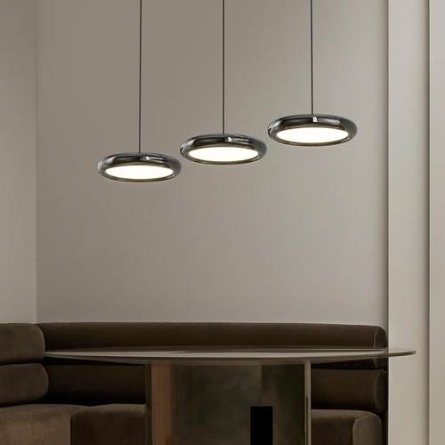 式现代极简餐厅吊灯高端桌三头餐灯灯网红意211轻奢吧台飞碟创意