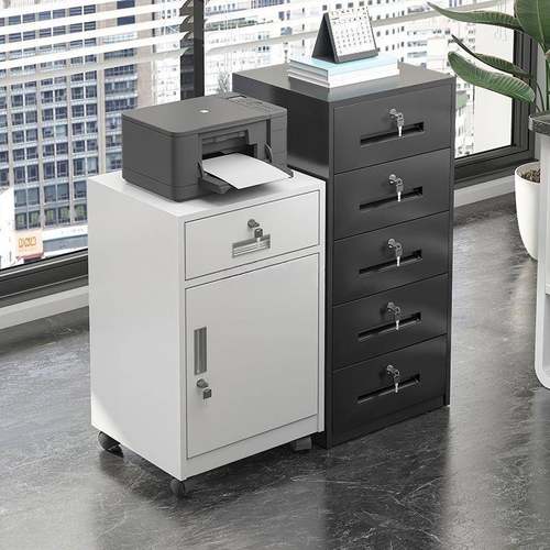 铁皮文件柜矮柜桌下屉收纳柜带锁储办物柜险钢见详情制保柜公抽室