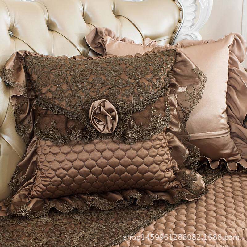 欧式沙发抱枕床上靠垫 复古风慕妮欧式宫廷风圆枕 别墅抱枕靠枕