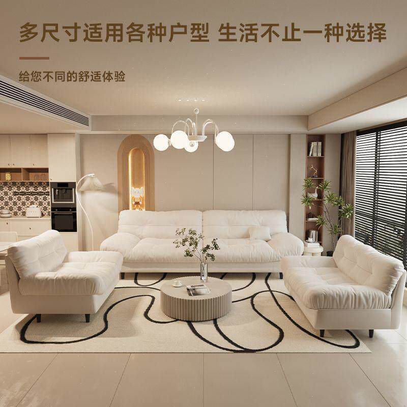 云布艺沙发客小厅新款户型现代简00排约双人出朵租房卧室直懒人躺