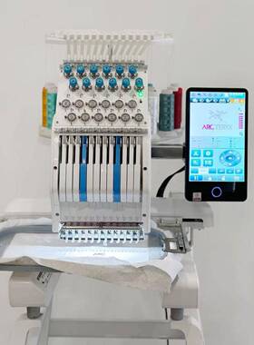 叶氏r2025控新款po电家用型绣花小型自动744流全行款成衣绣花机