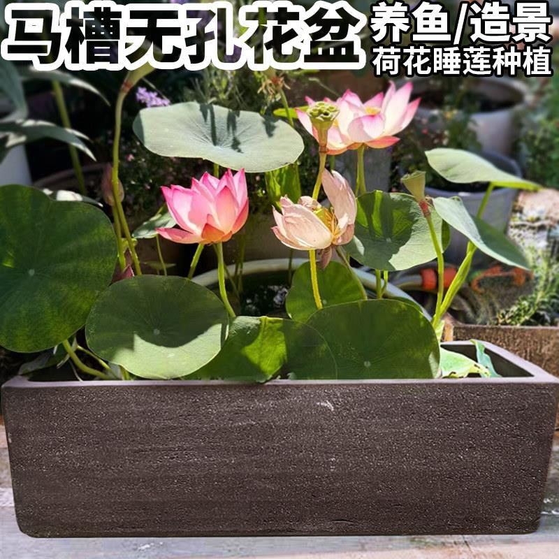 特大号马槽鱼缸陶罐粗陶花盆陶缸径室内外阳台荷花睡莲盆古法养鱼