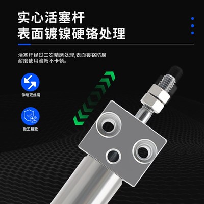 迷你笔型方头不锈钢小型气缸PBR10/12/16X10X20X30X50X75-SU-SR